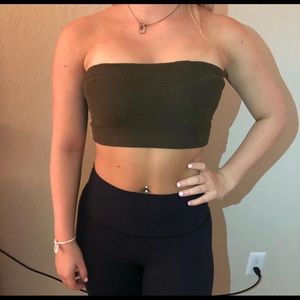 Army green thermal tube top